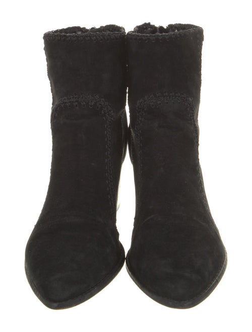 Alexandre Birman Suede Whipstitch Trim Boots