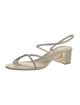 Alexandre Birman Leather Crystal Embellishments Slingback Sandals