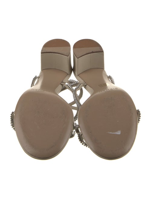 Alexandre Birman Leather Crystal Embellishments Slingback Sandals