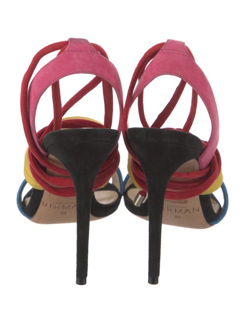 Alexandre Birman Suede Colorblock Pattern Sandals