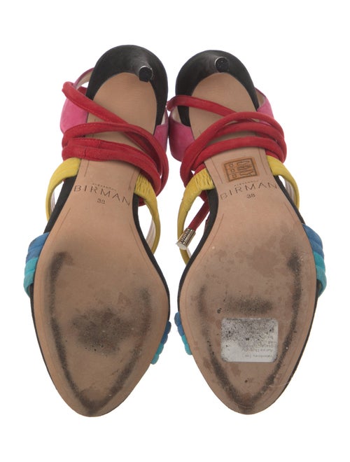 Alexandre Birman Suede Colorblock Pattern Sandals