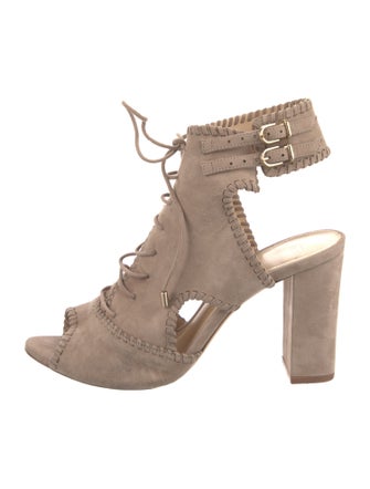 Alexandre Birman Suede Whipstitch Trim Slingback Pumps