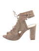 Alexandre Birman Suede Whipstitch Trim Slingback Pumps