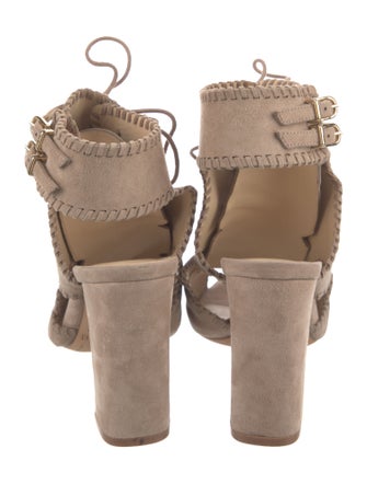 Alexandre Birman Suede Whipstitch Trim Slingback Pumps