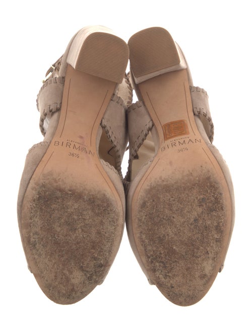 Alexandre Birman Suede Whipstitch Trim Slingback Pumps