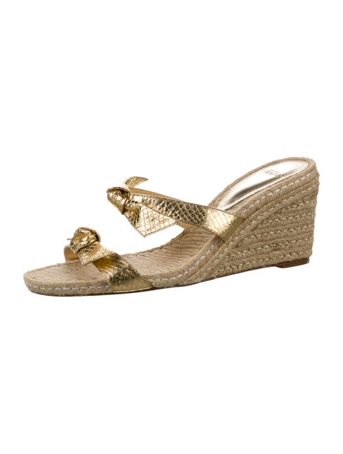 Alexandre Birman Leather Bow Accents Espadrilles