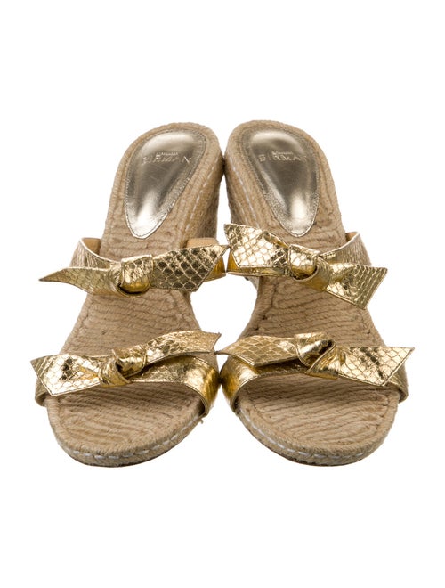 Alexandre Birman Leather Bow Accents Espadrilles