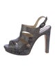 Alexandre Birman Snakeskin Animal Print Slingback Sandals