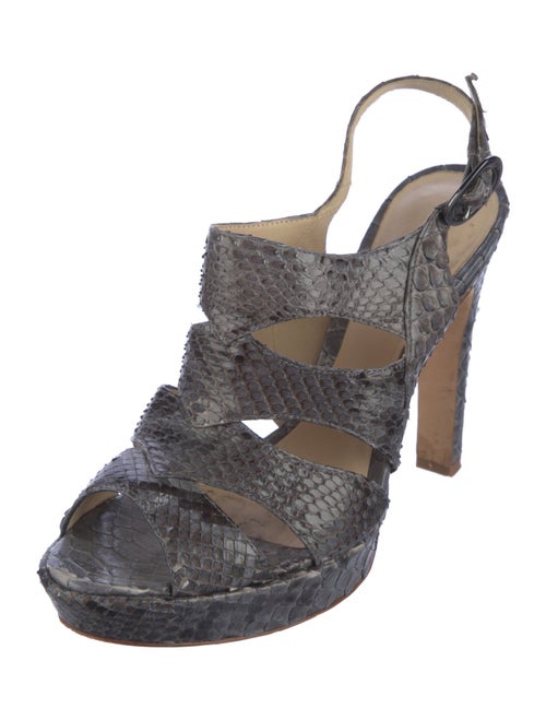 Alexandre Birman Snakeskin Animal Print Slingback Sandals