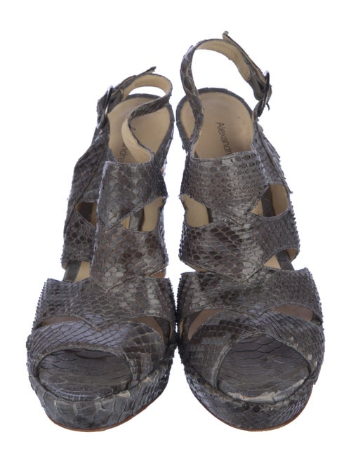 Alexandre Birman Snakeskin Animal Print Slingback Sandals