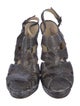 Alexandre Birman Snakeskin Animal Print Slingback Sandals