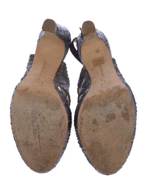 Alexandre Birman Snakeskin Animal Print Slingback Sandals