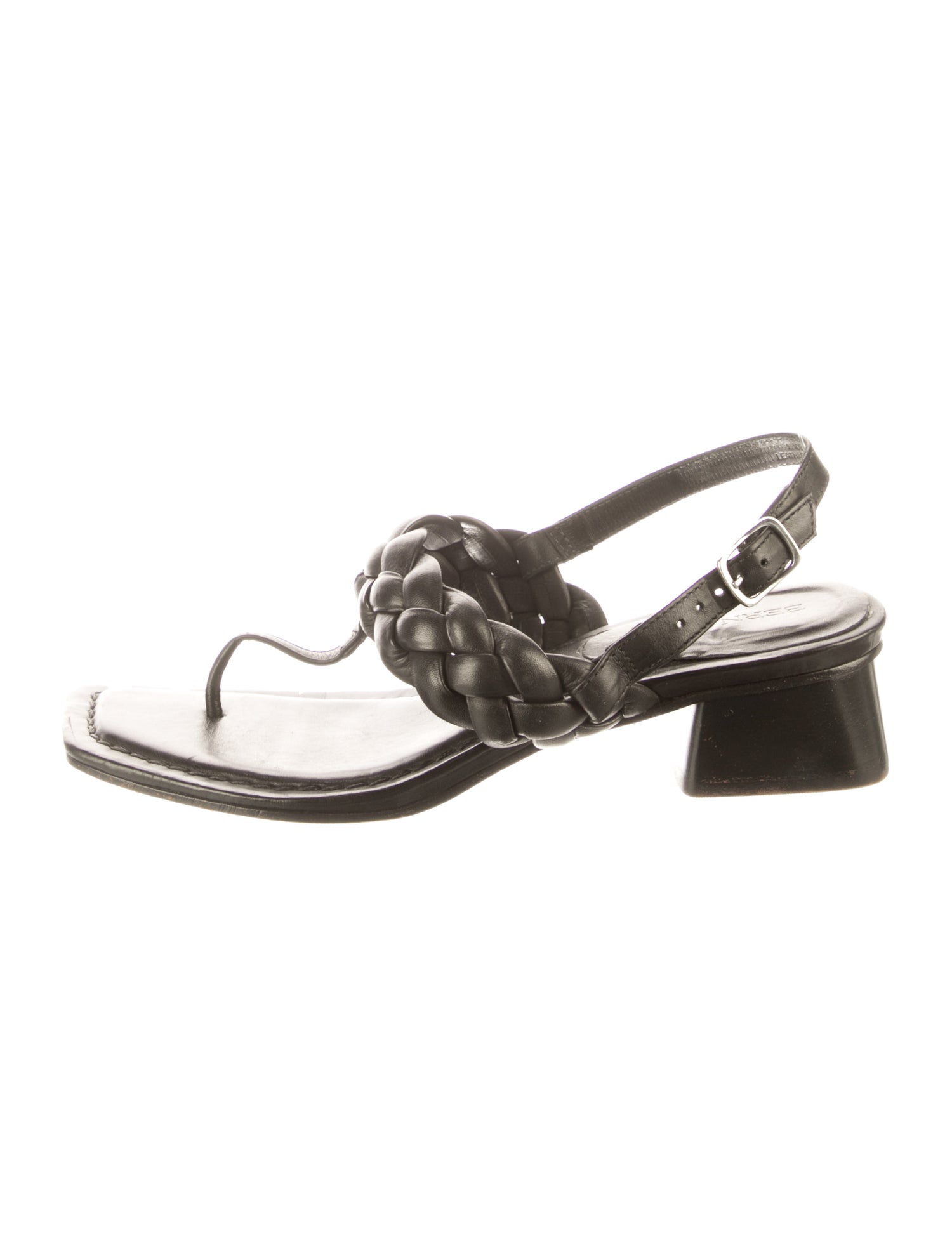 Alexandre Birman Leather Braided Accents T-Strap Sandals