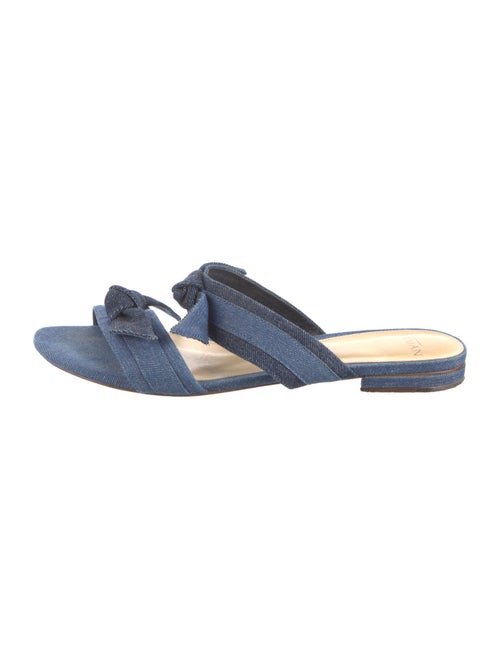 Alexandre Birman Denim Bow Accents Slides
