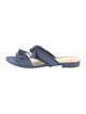 Alexandre Birman Denim Bow Accents Slides