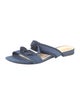 Alexandre Birman Denim Bow Accents Slides