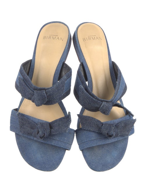 Alexandre Birman Denim Bow Accents Slides