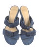 Alexandre Birman Denim Bow Accents Slides