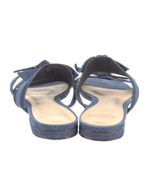 Alexandre Birman Denim Bow Accents Slides