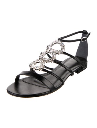 Alexandre Birman Leather Crystal Embellishments Gladiator Sandals