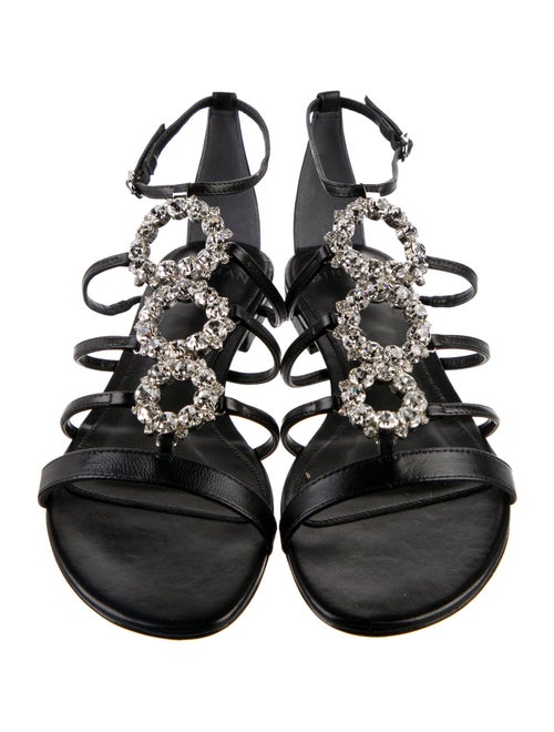 Alexandre Birman Leather Crystal Embellishments Gladiator Sandals