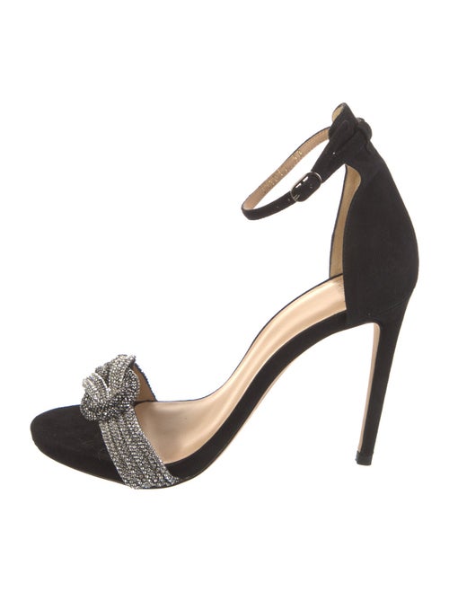 Alexandre Birman Suede Crystal Embellishments D'Orsay Pumps
