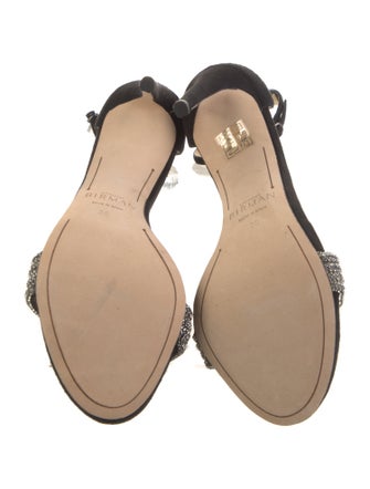 Alexandre Birman Suede Crystal Embellishments D'Orsay Pumps