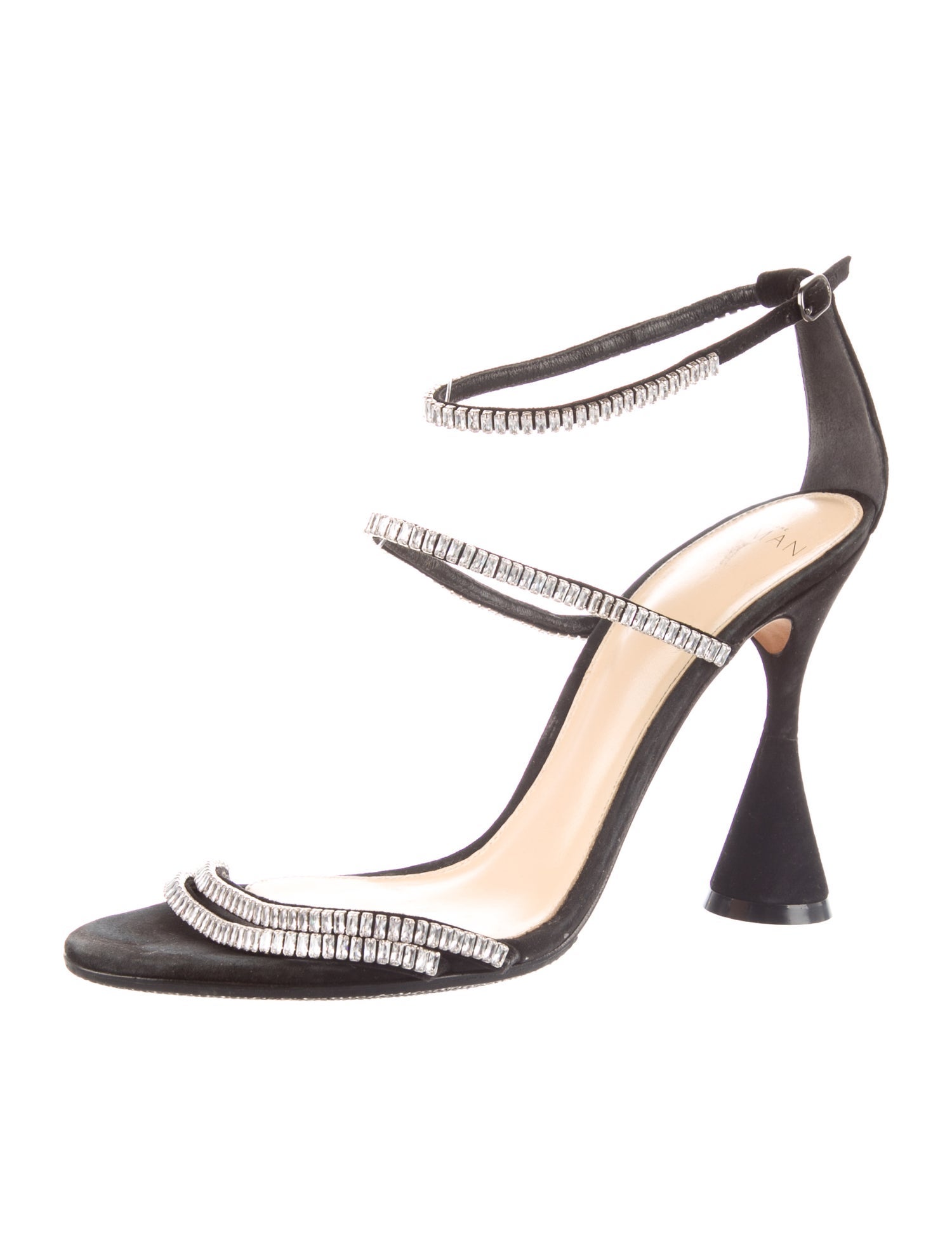 Alexandre Birman Suede Crystal Embellishments Sandals