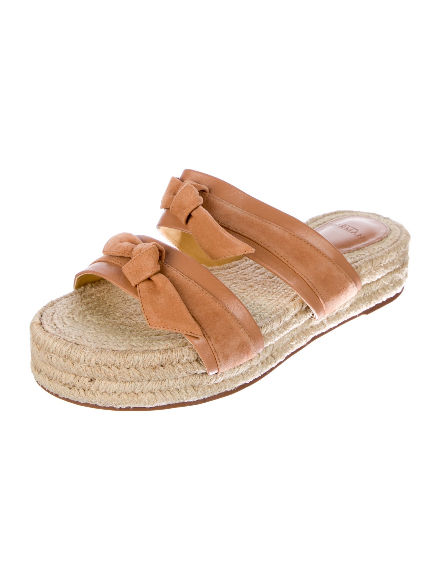 Alexandre Birman Leather Bow Accents Espadrilles