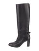 Alexandre Birman Leather Bow Accents Riding Boots