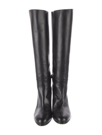 Alexandre Birman Leather Bow Accents Riding Boots