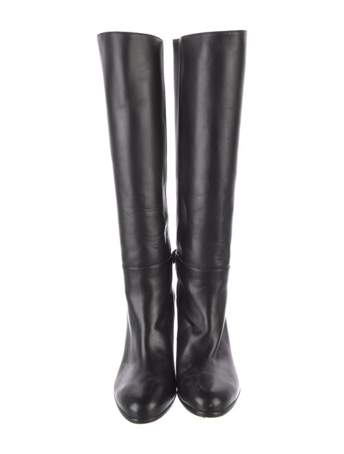 Alexandre Birman Leather Bow Accents Riding Boots