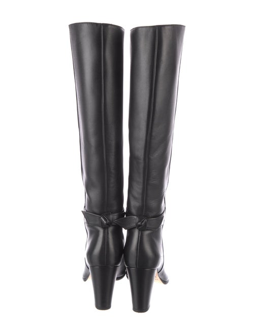 Alexandre Birman Leather Bow Accents Riding Boots