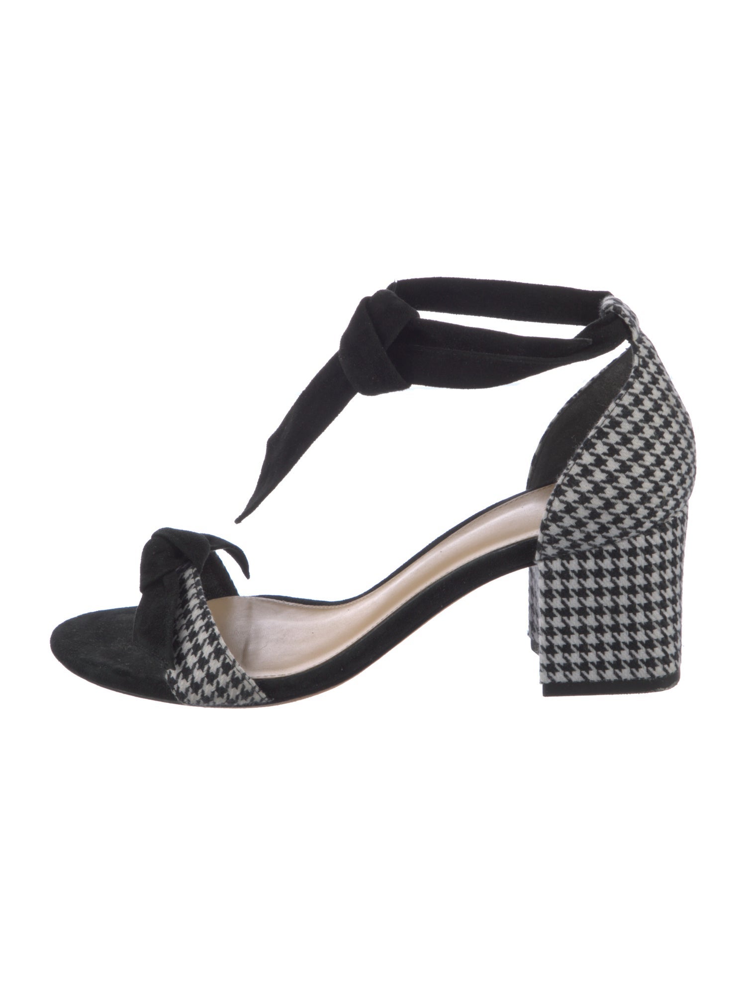 Alexandre Birman Houndstooth Print Bow Accents Sandals