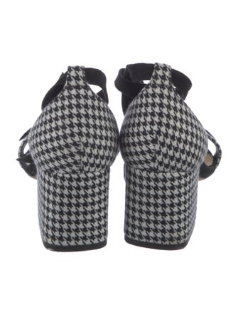 Alexandre Birman Houndstooth Print Bow Accents Sandals