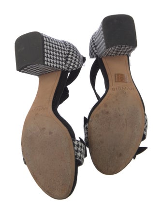 Alexandre Birman Houndstooth Print Bow Accents Sandals