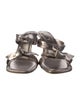 Alexandre Birman Leather Bow Accents Slides
