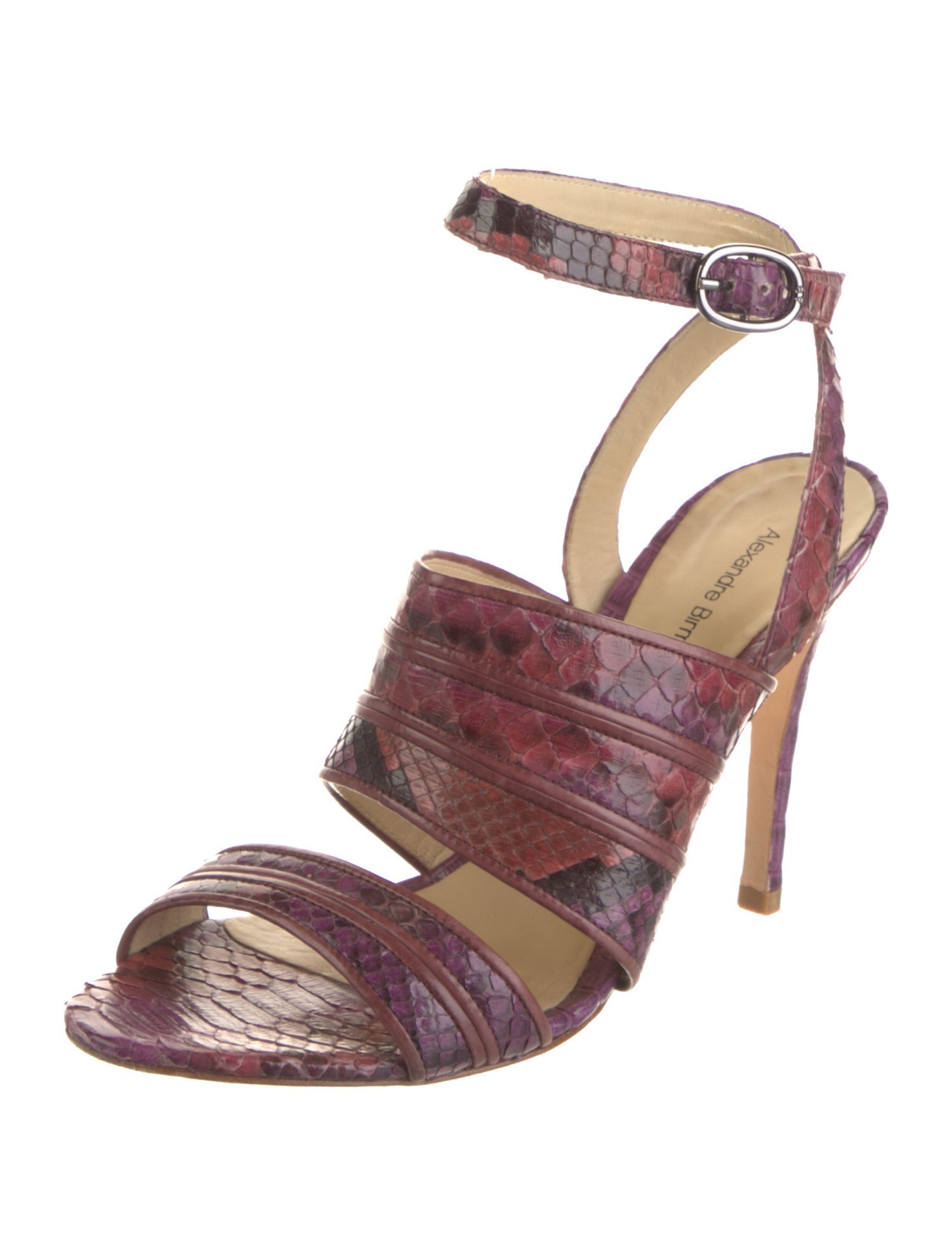 Alexandre Birman Embossed Leather Animal Print Slingback Pumps