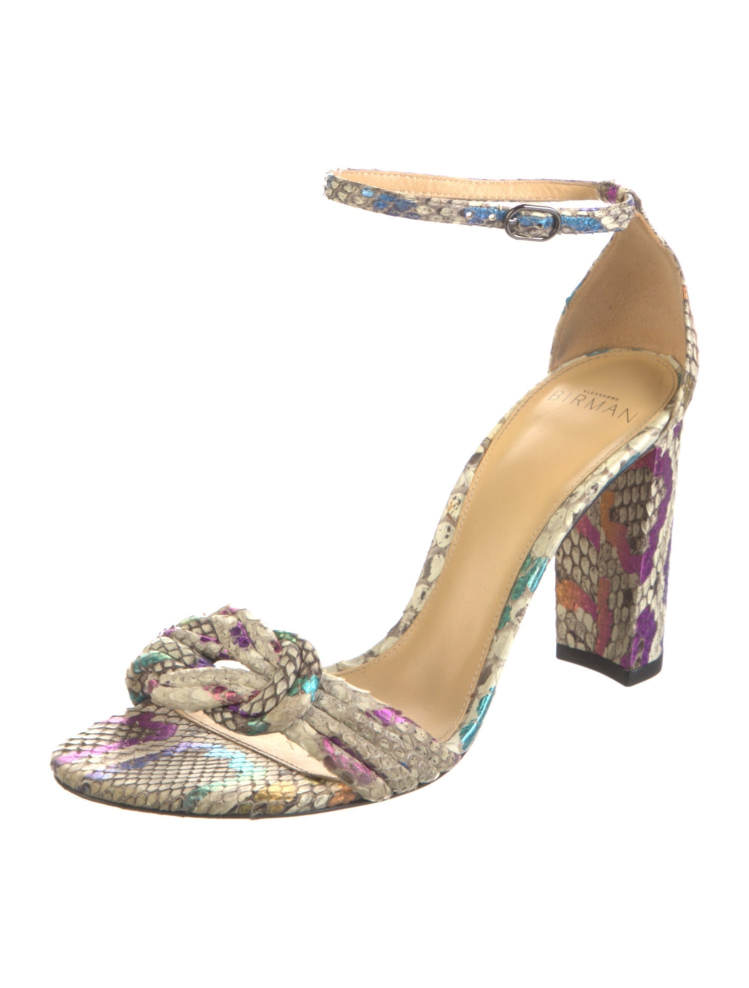 Alexandre Birman Snakeskin Animal Print Sandals