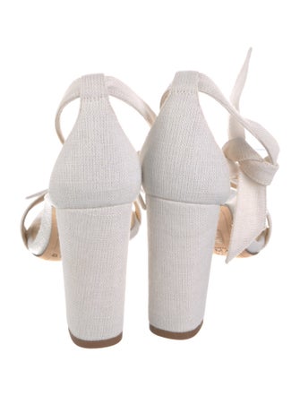 Alexandre Birman Canvas Bow Accents Sandals