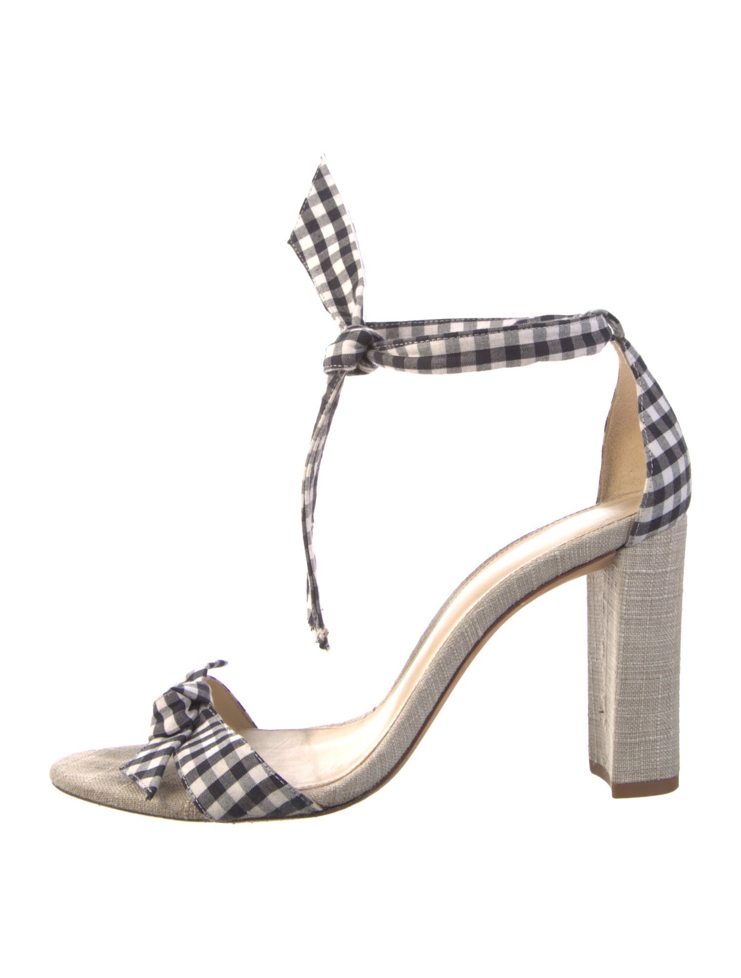 Alexandre Birman Canvas Plaid Print Sandals