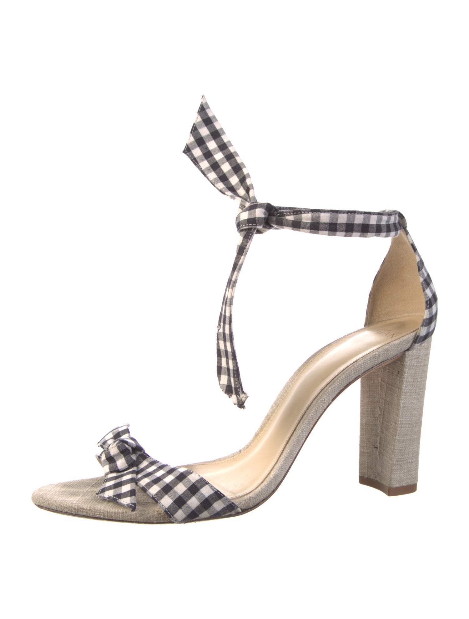 Alexandre Birman Canvas Plaid Print Sandals