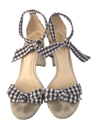 Alexandre Birman Canvas Plaid Print Sandals