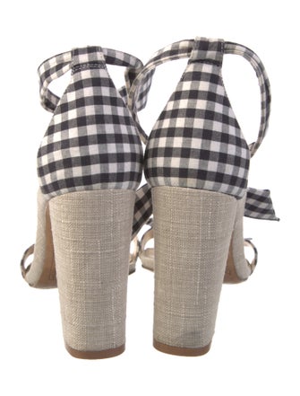 Alexandre Birman Canvas Plaid Print Sandals