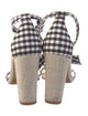 Alexandre Birman Canvas Plaid Print Sandals