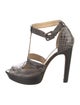 Alexandre Birman Snakeskin Animal Print T-Strap Sandals
