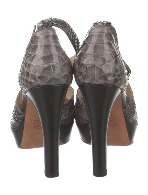 Alexandre Birman Snakeskin Animal Print T-Strap Sandals