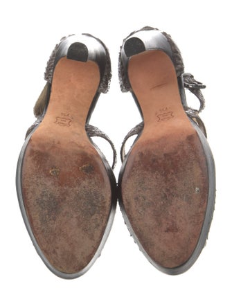 Alexandre Birman Snakeskin Animal Print T-Strap Sandals