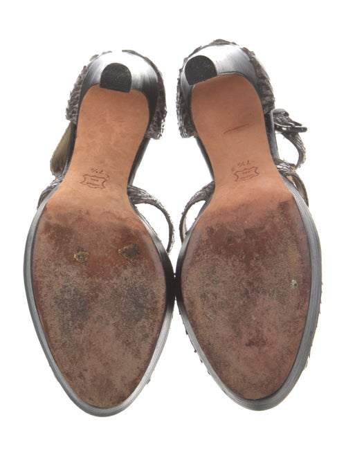 Alexandre Birman Snakeskin Animal Print T-Strap Sandals