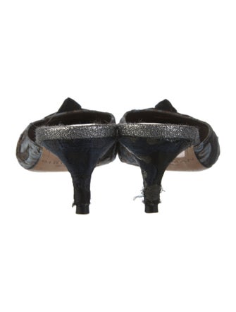 Alexandre Birman Printed Bow Accents Mules